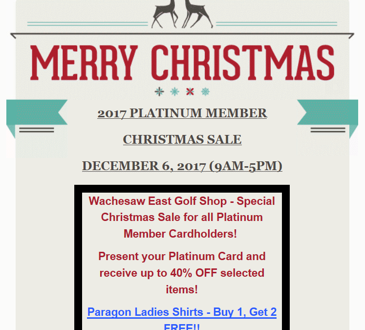 Wachesaw East – Christmas Sale 2017